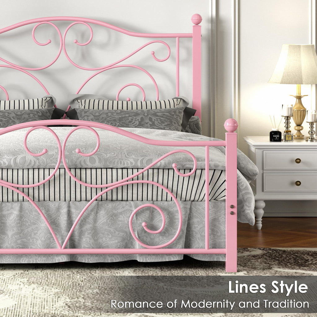 Full Size Metal Bed Frame with Headboard and Footboard M85143