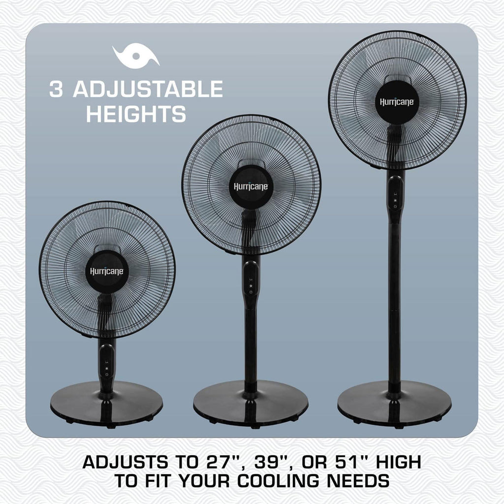 Black 16in Oscillating Pedestal Fan with Remote W38627