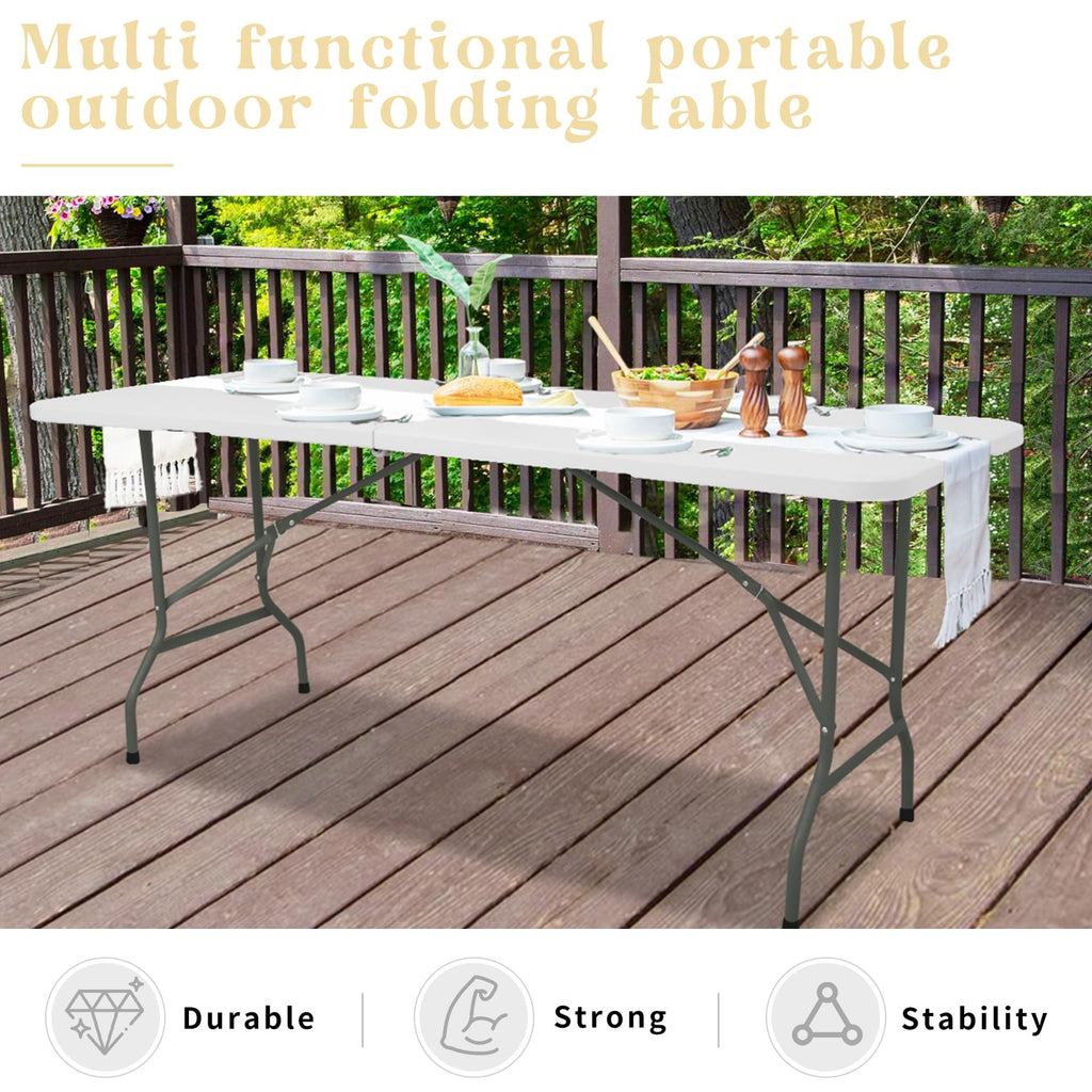 Set of 2 White 6 FT Folding Plastic Table A355