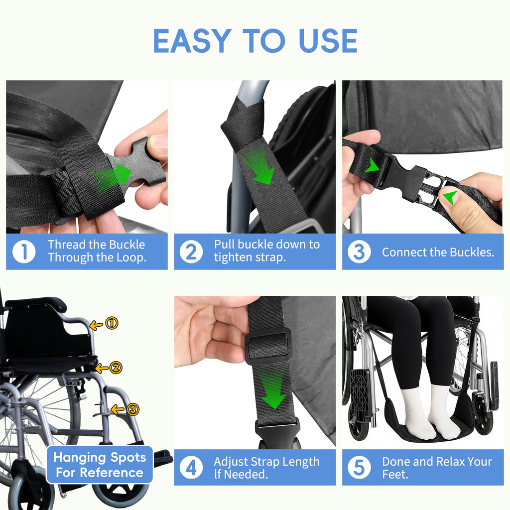 Wheelchair Foot Rest with Adjustable Leg Support B7564