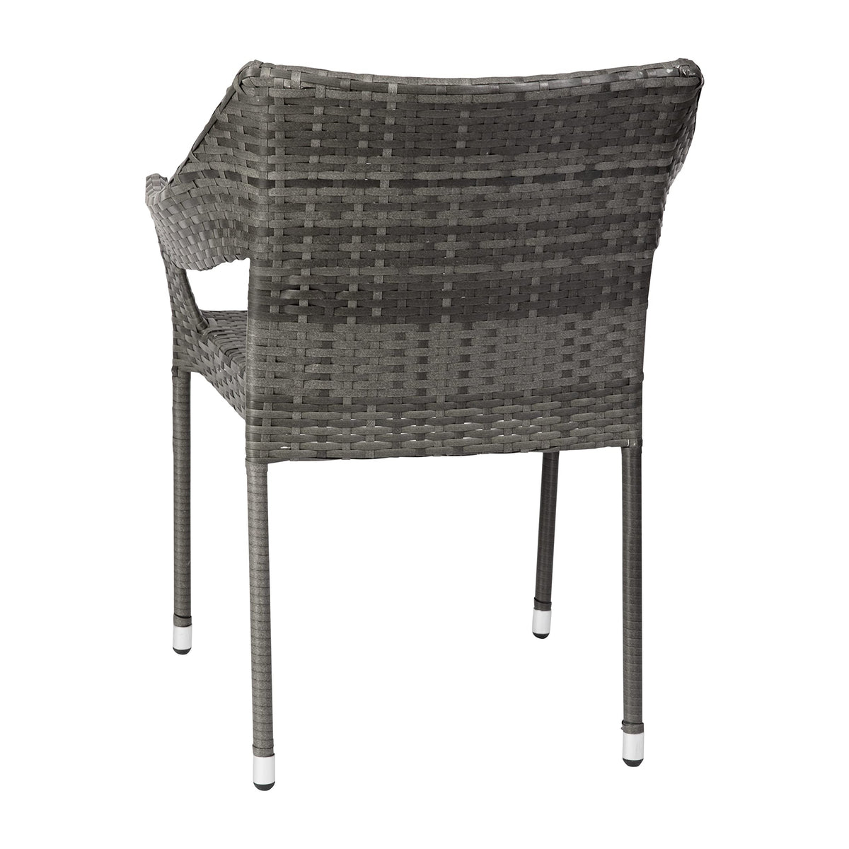 Gray PE Rattan Patio Dining Chair 2-Pack R451