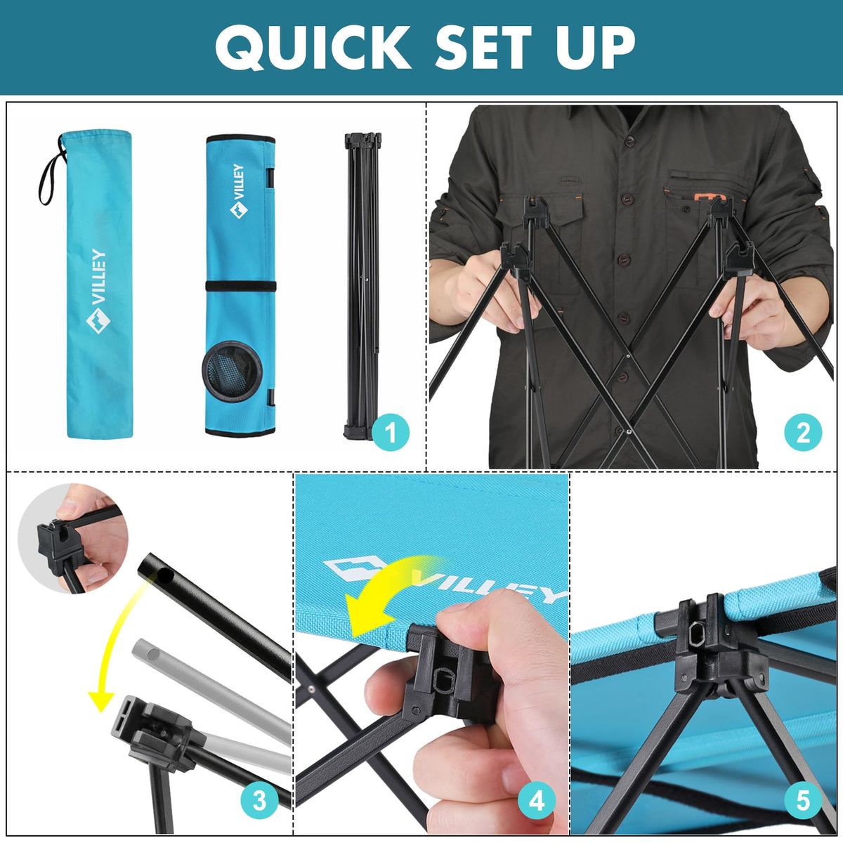 Folding Camping Table with 2 Cup Holders G9491