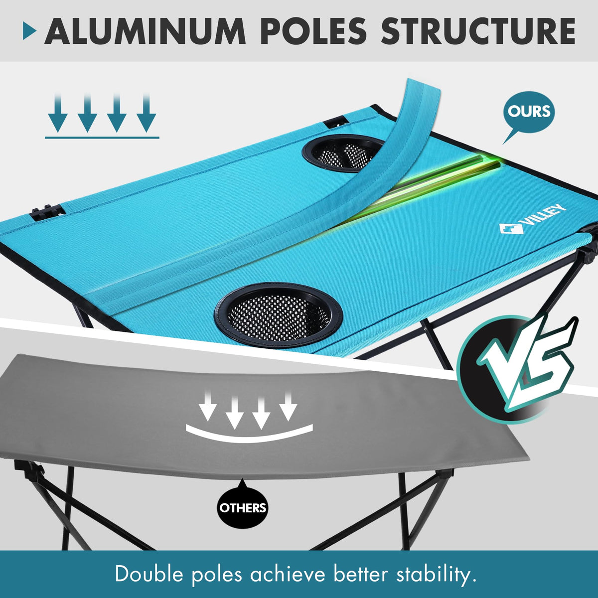 Folding Camping Table with 2 Cup Holders G9491