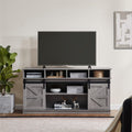 65" Grey Farmhouse TV Stand with Sliding Doors F524