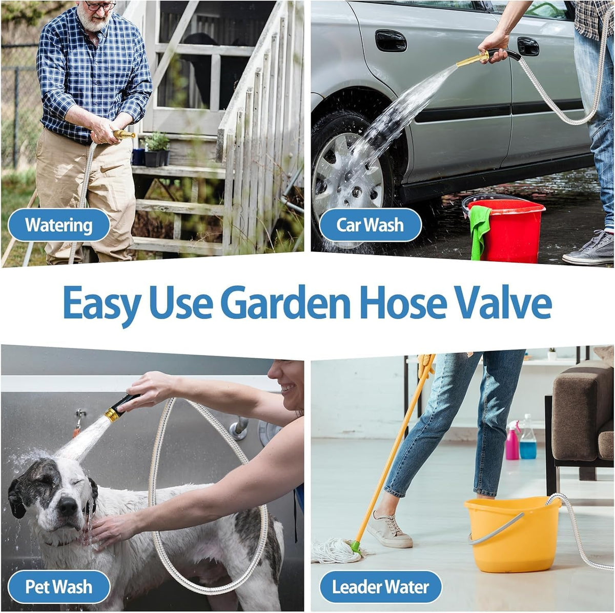 100ft 304 Stainless Steel Metal Garden Hose with Rubber Grip H2624