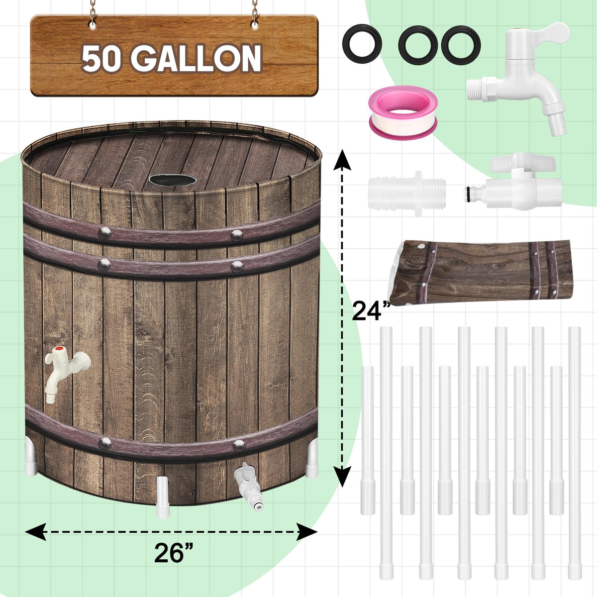 50 Gallon Collapsible Rain Barrel P41840