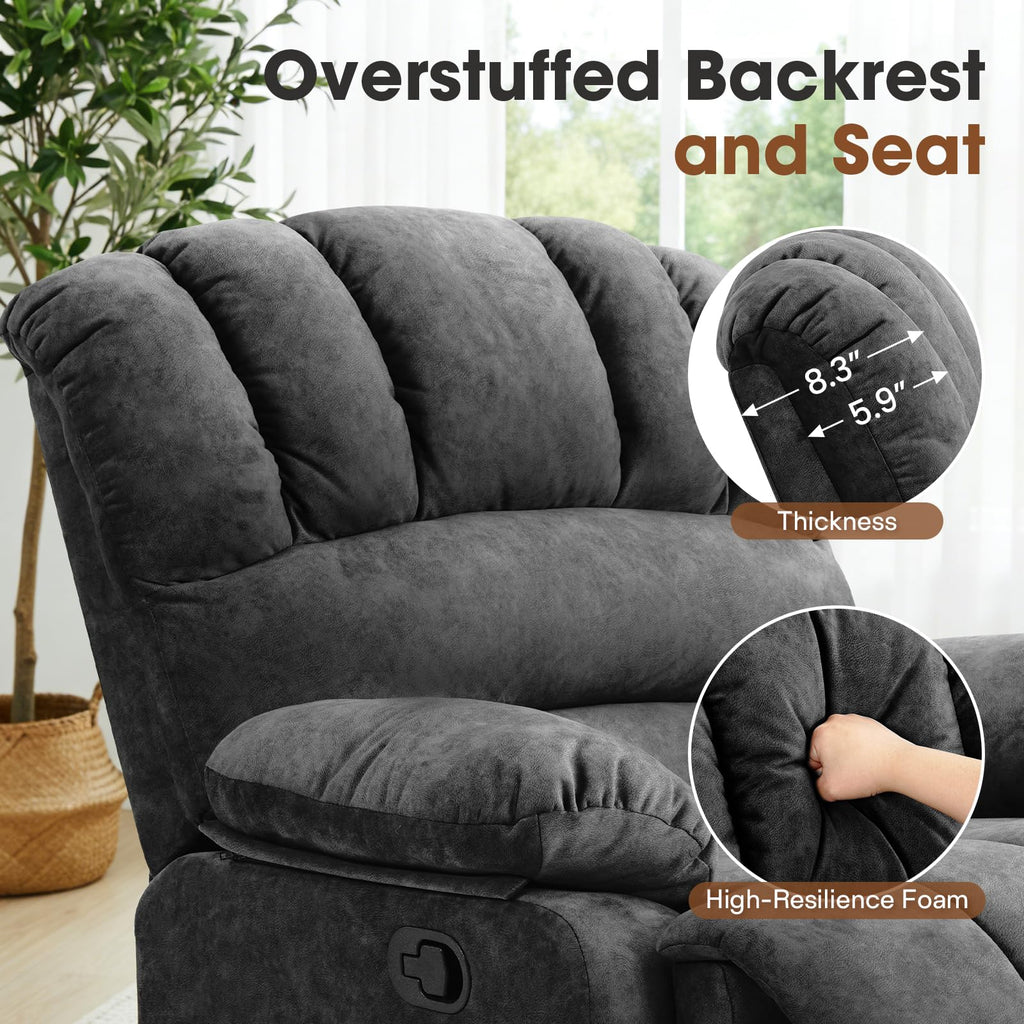 Oversized Manual Swivel Rocker Recliner Chair R68957