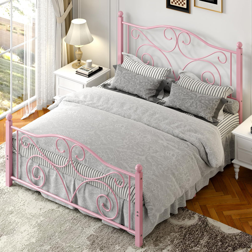 Full Size Metal Bed Frame with Headboard and Footboard M85143