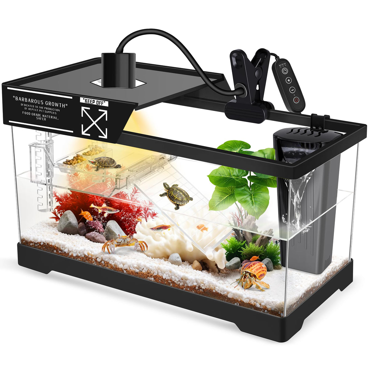 Aquatic Turtle Tank with Lamp and Filter Kit I809