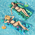 2 Pack Inflatable Pool Lounger with Headrest Drink Holder X621183