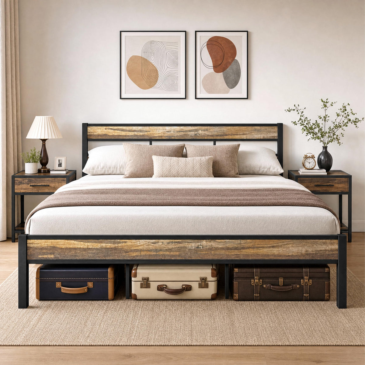 California King Bed Frame with Headboard R4440