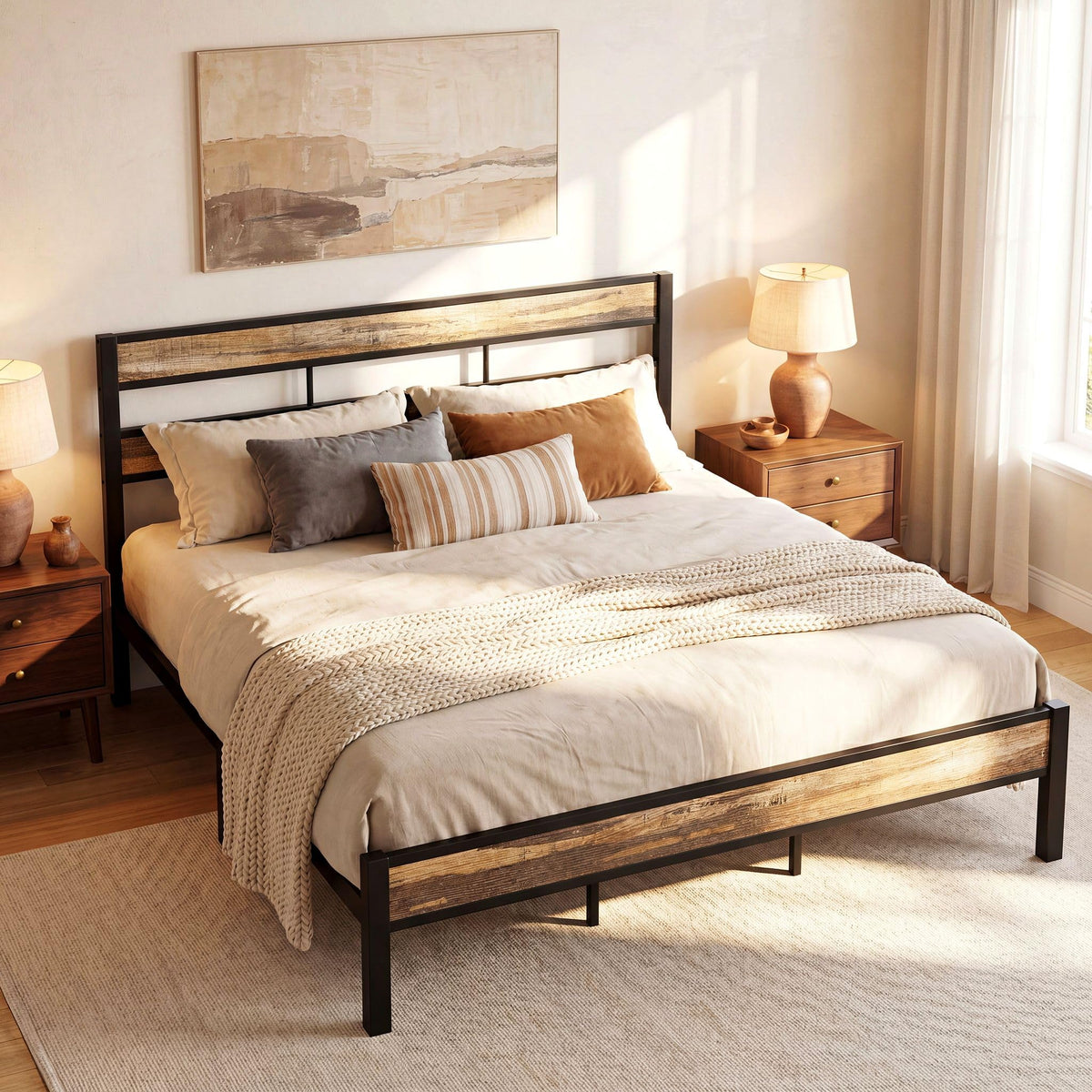 California King Bed Frame with Headboard R4440