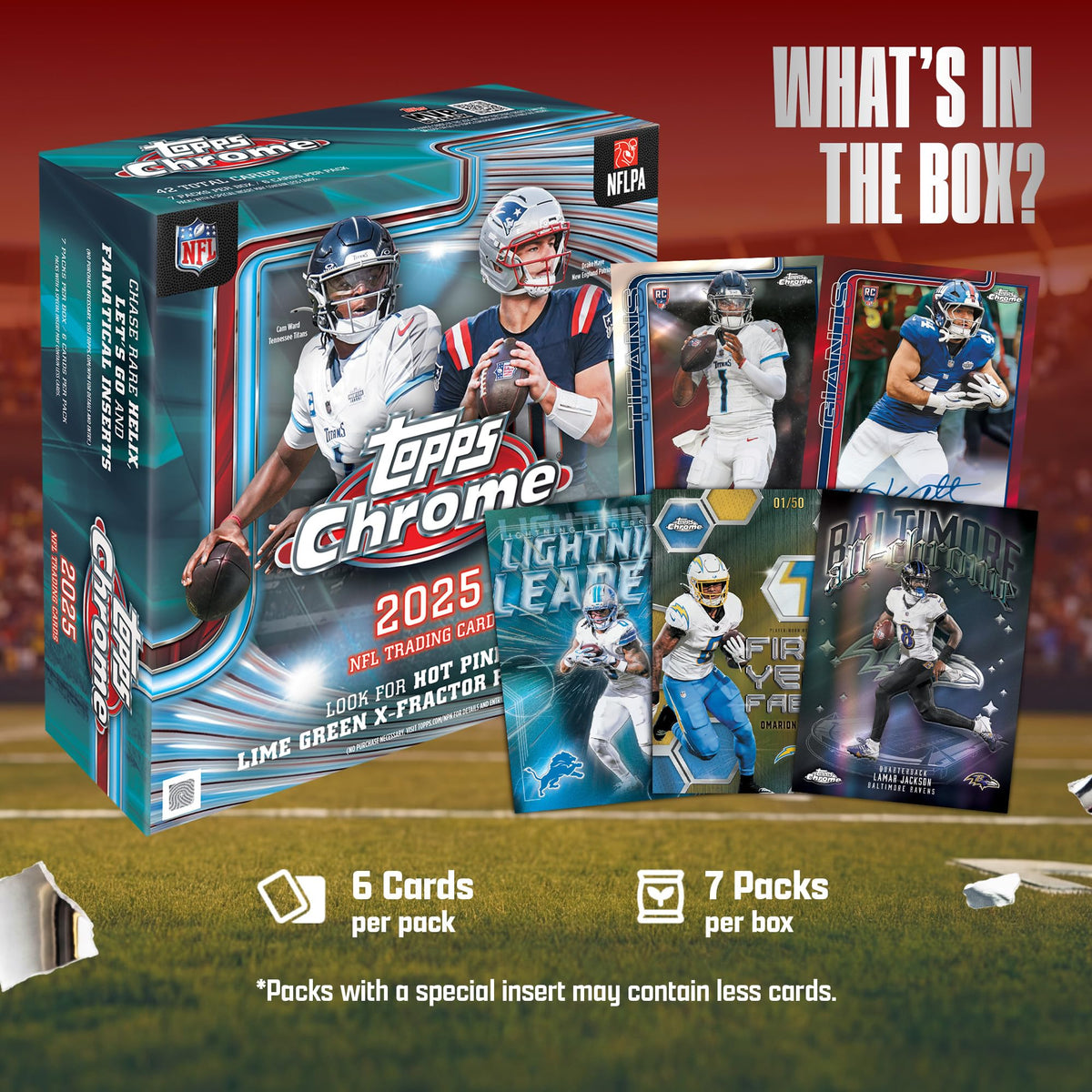 2025 Topps Chrome NFL Football Mega Box J704108