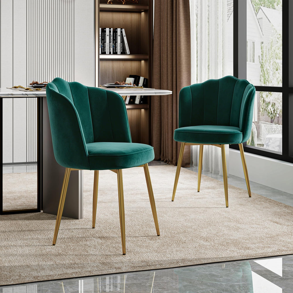 Velvet Dining Chairs Set of 2 Green S364526