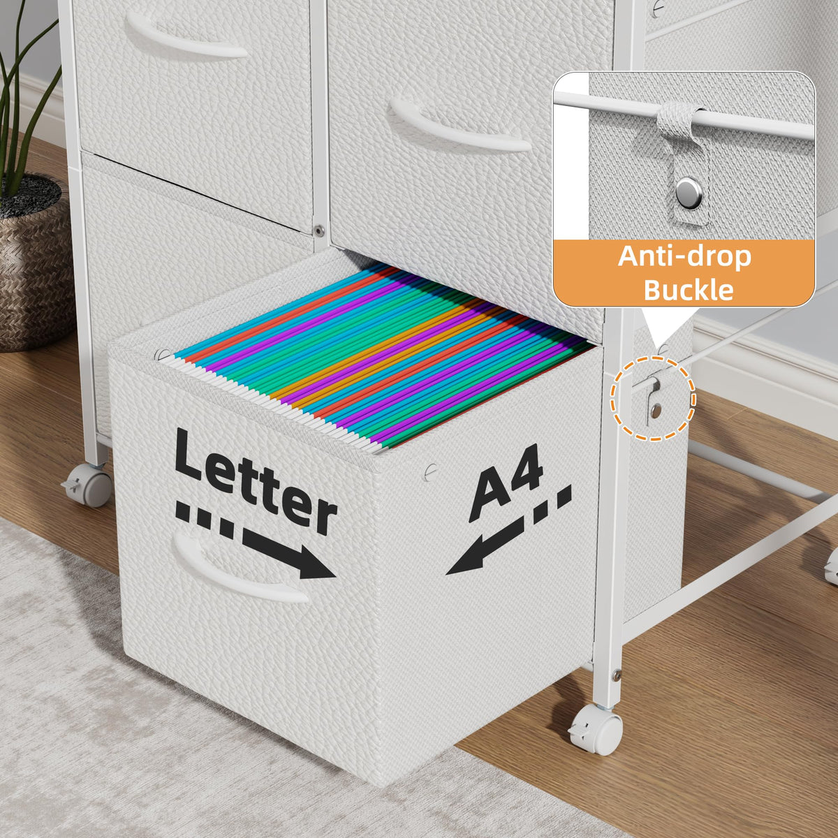 4 Drawer Mobile Lateral File Cabinet H6826