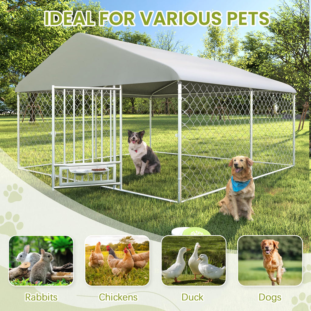 10FT x 10FT Outdoor Dog Kennel with Roof A4973