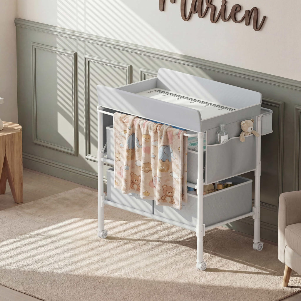 Grey Baby Changing Table with 4 Drawers X597801