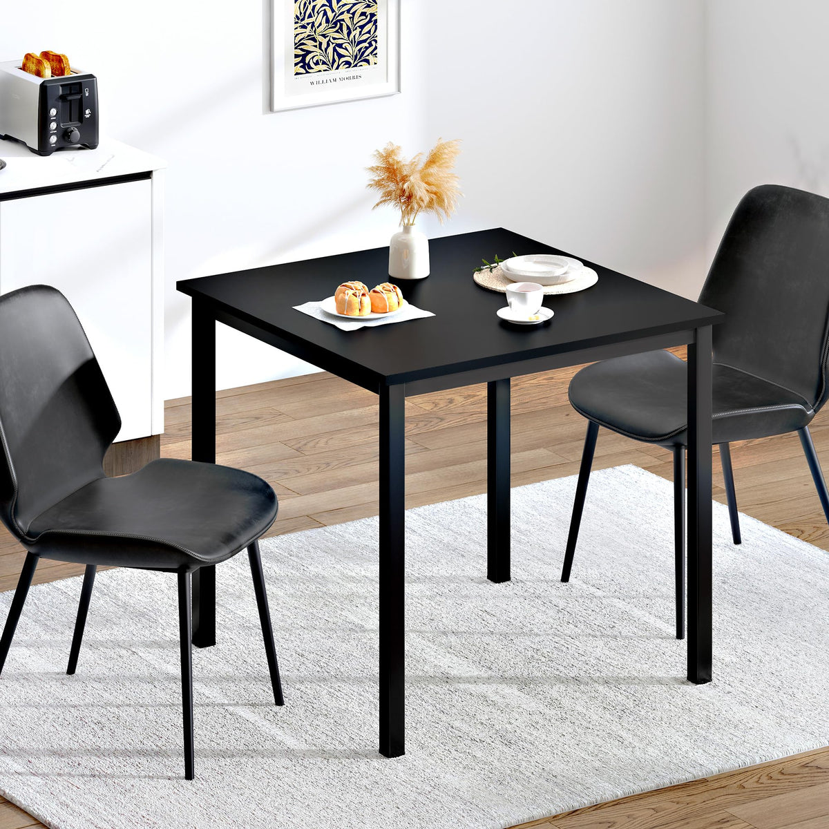Small Square Dining Table 31.5inch Black J520