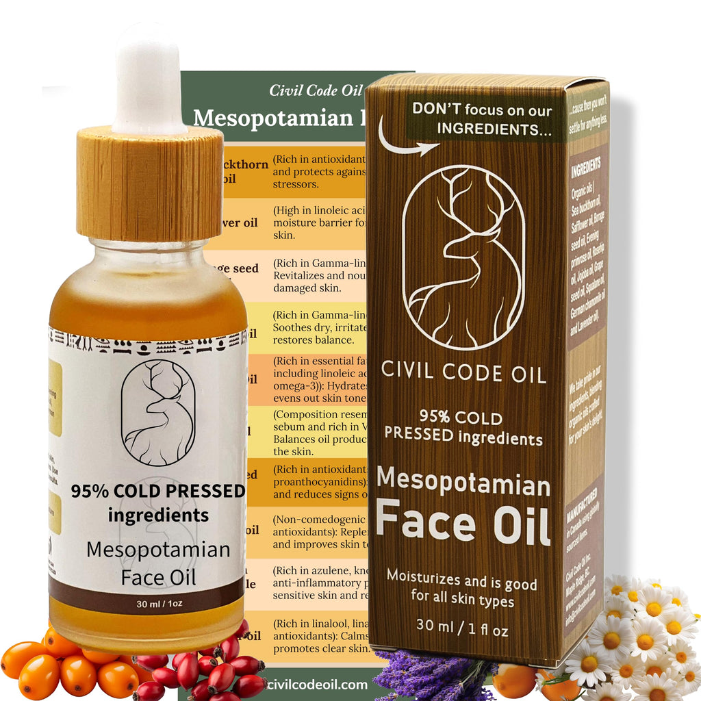 Organic Anti Aging Facial Oil with Sea Buckthorn, Jojoba, Squalane & Lavender 1oz U8693